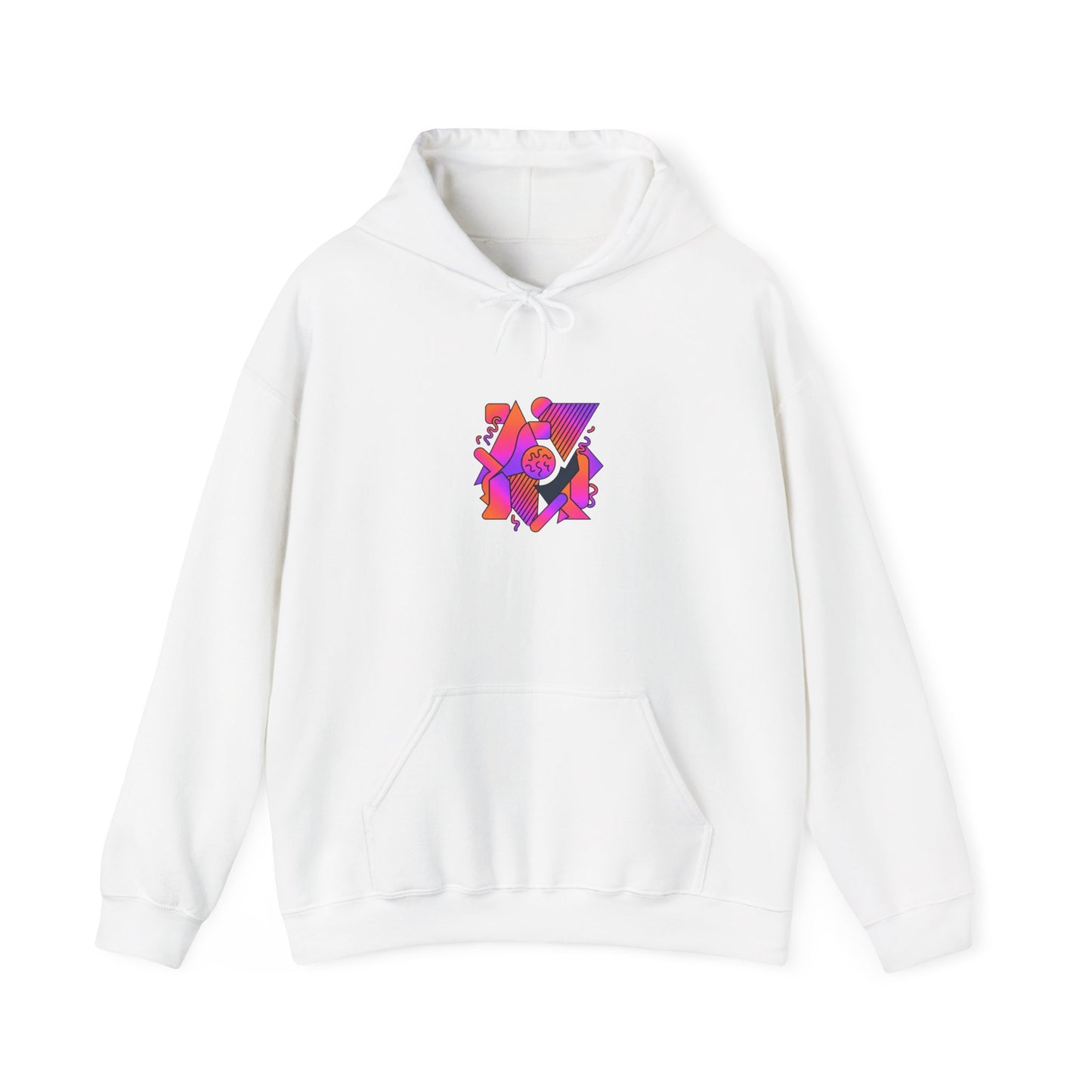 Abstract Neon Music Hoodie — Retro Synthwave Graphic Pullover