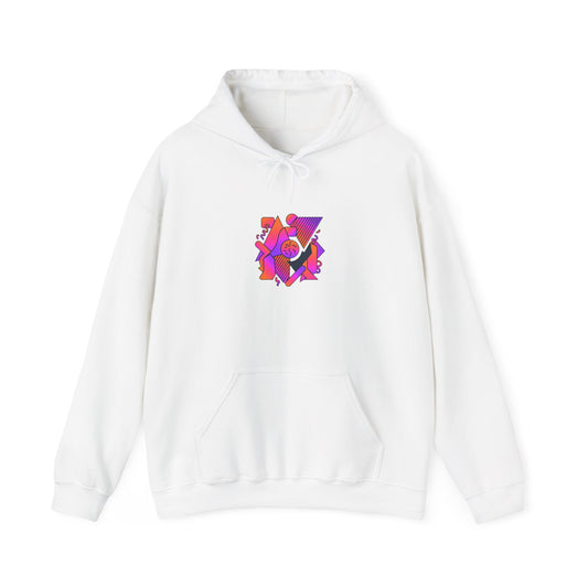 Abstract Neon Music Hoodie — Retro Synthwave Graphic Pullover