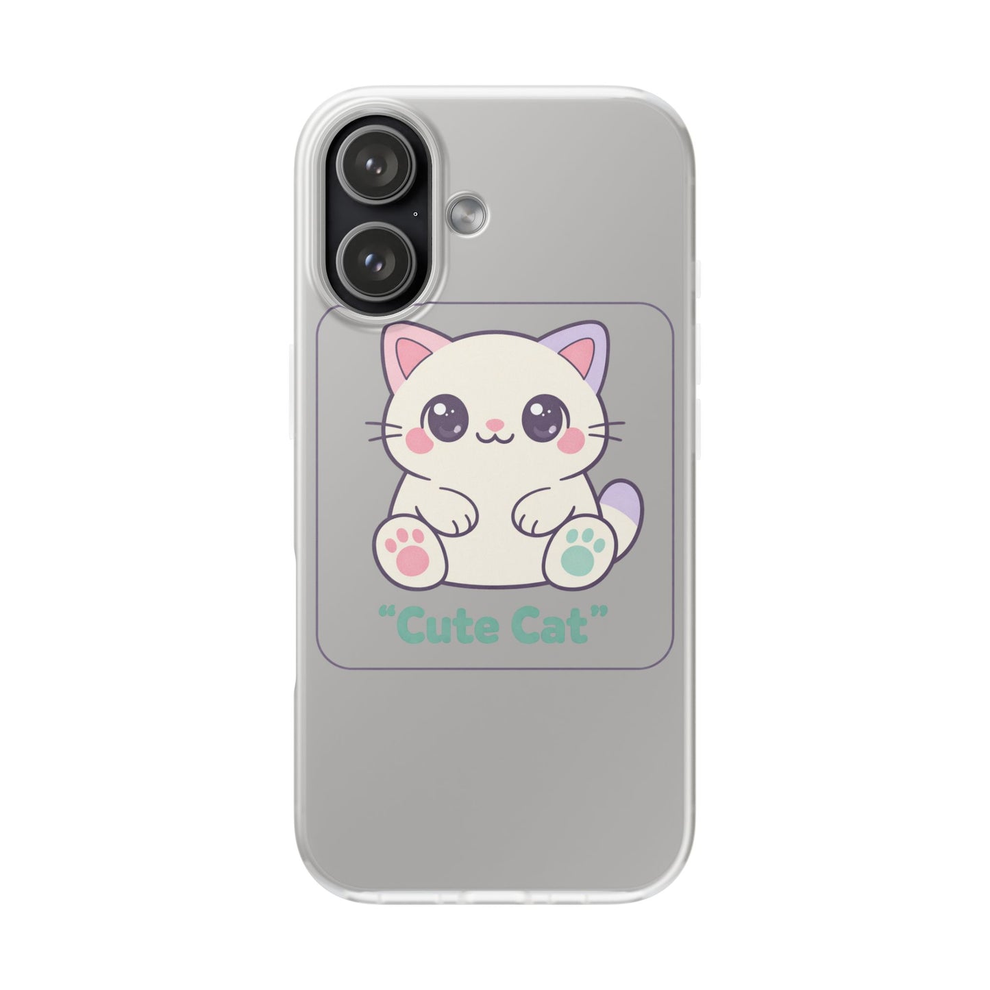 Cute Cat Phone Case – Clear Flexible iPhone Case with Kawaii Kitten Design